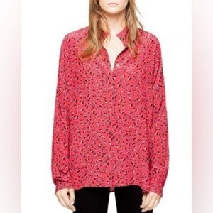 Zadig & Voltaire Tamis Liberty Floral-print Button-down Shirt Size Large